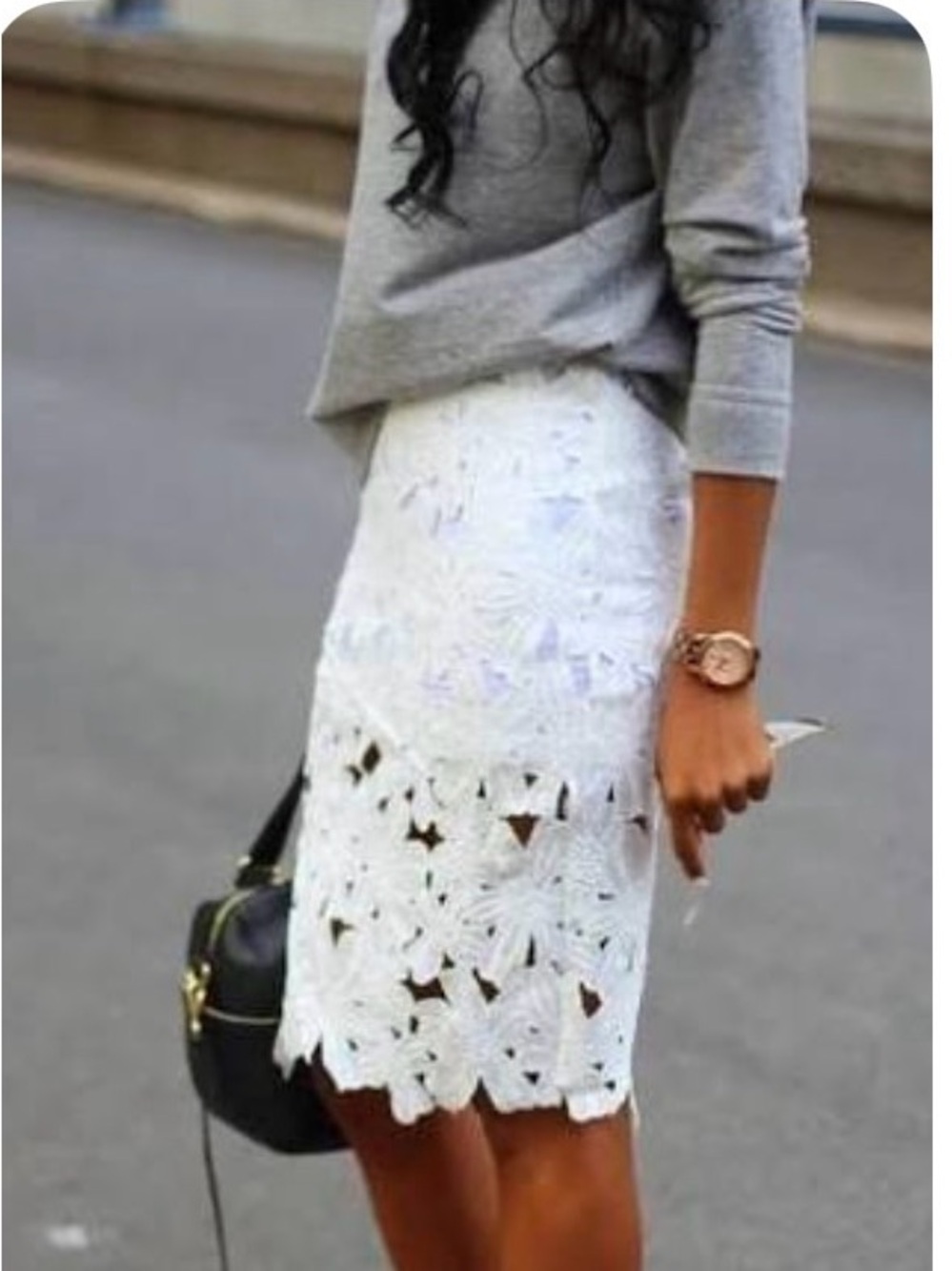 Jason Wu Ivory Lace A-Line Skirt